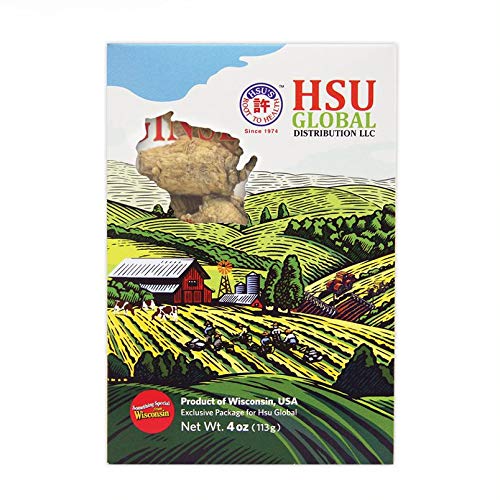 ZG0112-4 Wisconsin American Ginseng | Short Medium | Travel-Friendly Box | Cultivated American Ginseng from Hsu's Ginseng in Marathon County, Wisconsin | 许氏花旗参人工花旗參圓短中號 4 oz, 西洋参, 0112-4