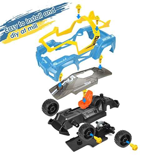 2022 New Assembly Car Toys for Kids, Take Apart Racing Car DIY Toy Vehicles Assembly Race Car Kit 3-in-2 Building Kits with Screwdriver, Birthday Gifts for Boys and Girls 6