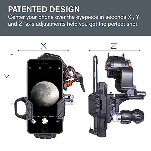 Celestron – NexYZ – 3–Axis Universal Smartphone Adapter for Telescope – Digiscoping Smartphone Adapter – Capture Images and Video Through Your Telescope or Spotting Scope 3