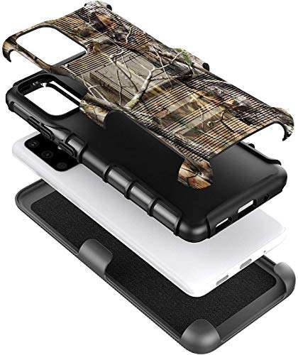 E-Began Case for Samsung Galaxy S20 Ultra /S20 Ultra 5G, Belt Clip Holster Kickstand Protective Hybrid Cover Heavy Duty Armor Defender Shockproof Rugged Phone Case (2020 Release 6.9 inch) -Camo 4