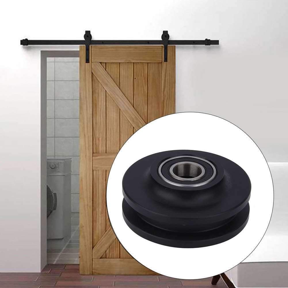 Gsycle 2PCS Sliding Barn Door Wheel, Barn Door Sliding Roller Wheel Heavy Duty Cabinet Window Pulley Roller Sliding Gate Roller for DIY Barn Door 4