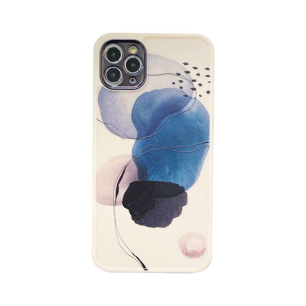 Blue Water Color Soft Case for Apple iPhone 11 Pro Max 6.5 inch Fashion Cute Design with Plating Camera Protection Lid Shockproof Corner Bumper Protective Cover for iPhone 11 Pro Max Cases 1