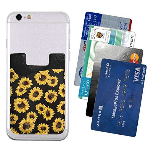 BCCYZ Sunflower Phone Card Holder, Stick On ID Credit Card Wallet Phone Case Pouch Sleeve Pocket for iPhone, Android and All Smartphones 2