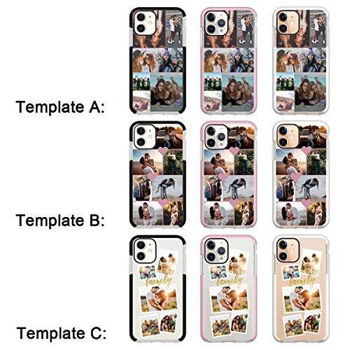 Custom Phone Case for iPhone 12 Pro Max, Personalized Multi-Picture Collage Photo Phone Cases ,Customized Phone Cover for Birthday Xmas Valentines Her and Him,Uartify Black Impact Protective Case 2