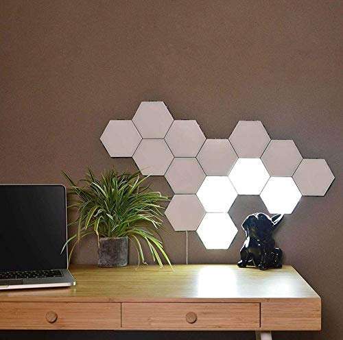 DINGXUEMEI XUEMEI Cell Phone Case Intelligent Touch-Sensitive Honeycomb Quantum Lamp Assembly Combination Background Aisle Wall Lamp, Color:6pcs(Red, Green, Blue, Yellow, Pink and White)(EU Plug) 5