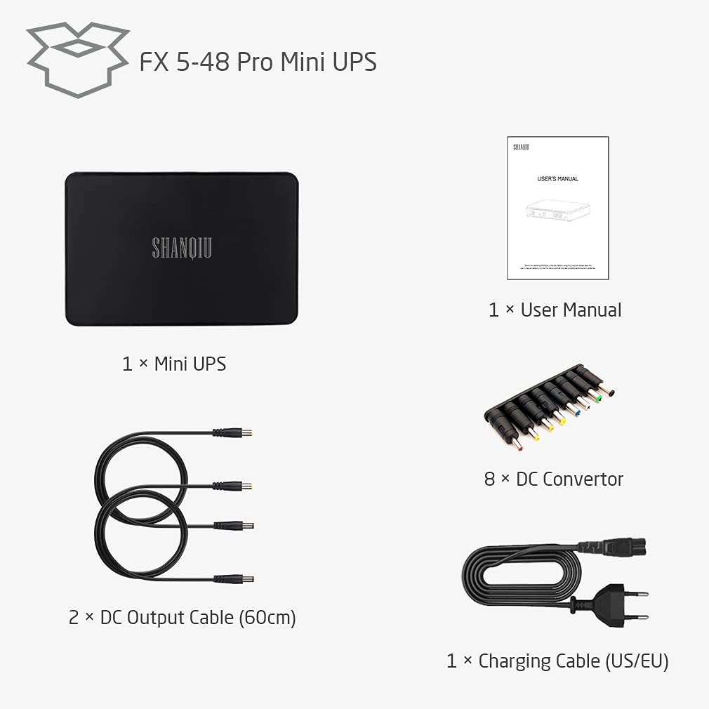 Mini UPS Battery Backup with Gigabit POE for Router, Modem, Security Camera, Input AC Output USB 5V DC 9V/12V DC 24V/48V POE (1000Mbps) 6