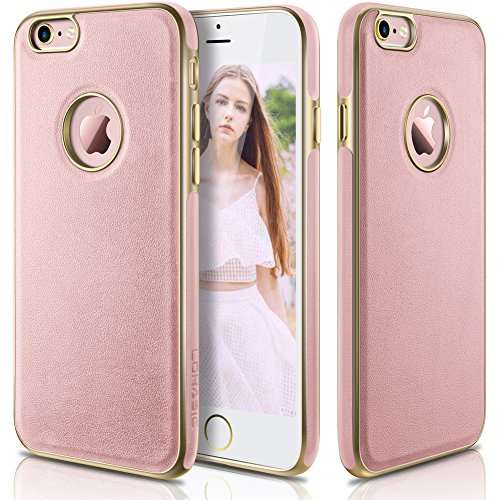 iPhone 6s Case, LOHASIC Ultra Slim [Premium Texture Grip] [PU Leather & Soft TPU & Plating Coated Frame] Seamless Hybrid Elegant Cover Case for iPhone 6s & iPhone 6(4.7 Inch,Rose Gold) 1