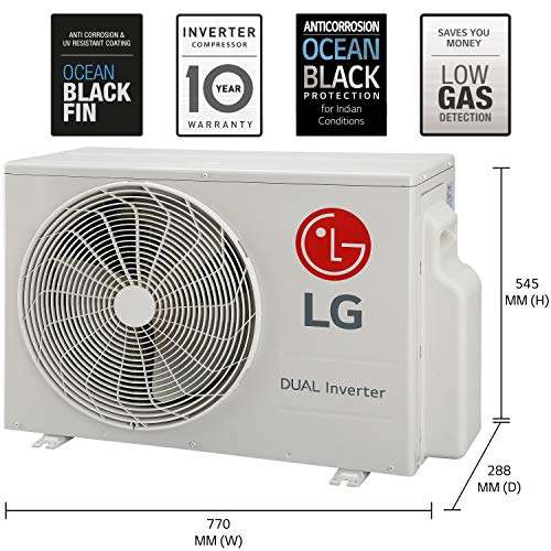 LG 1.5 Ton 5 Star Inverter Split AC (Copper, LS-Q18KNZA, White) 4