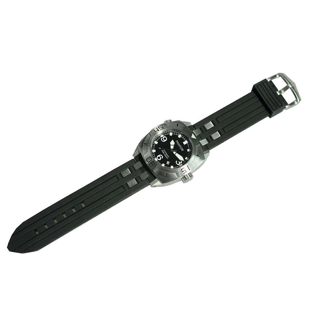 Pantor Seal Dive Watch 500m Pro Diver Watches for Men with Helium Valve Sapphire Crystal and Rotating Bezel Rubber Strap Diving Watch 6