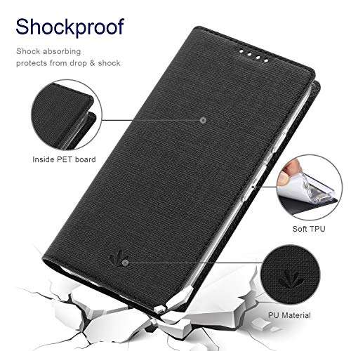 DOOTOO for Google Pixel 4a 5G Case PU Leather Magnetic Flip Full Protection Kickstand Shockproof Cover Case for Google Pixel 4a 5G (Black) 2