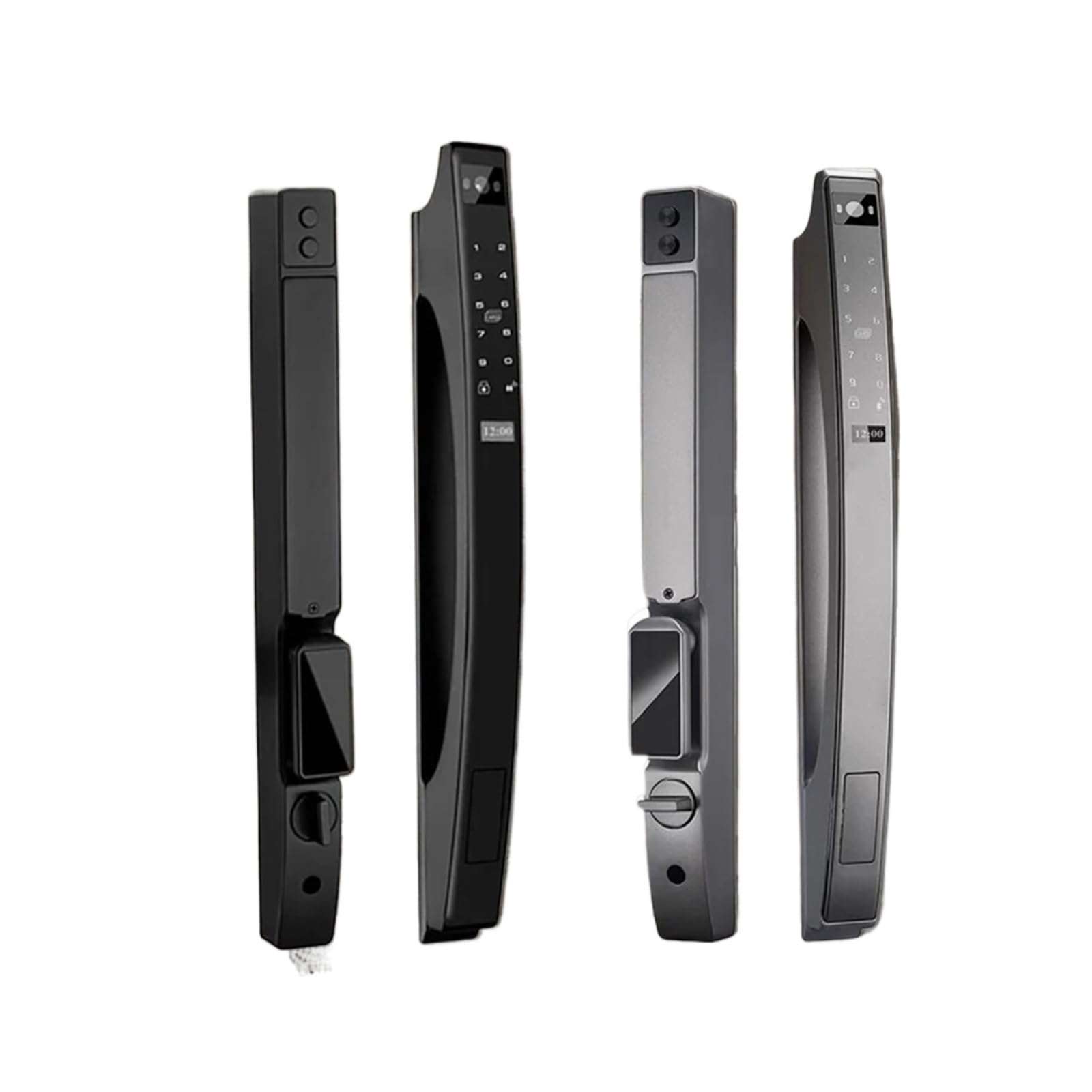 KIEEQGAK Tuya WiFi Smart Door Lock，Electronic Lock，3D Face Unlock Password Key IC Card Fingerprint Unlock，Sliding Door Lock(240x4585,Gray) 1