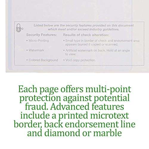 500 Sheets Computer Blank Check Paper - Blank Checks on Top and Pay Stubs on Bottom for Business & Payroll - High Security Check Paper for Inkjet & Laser Printers - Sky Blue Premium - Not Customized 3