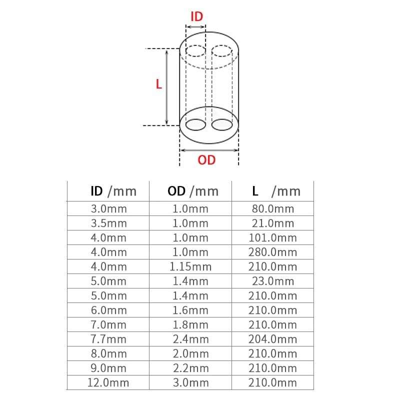 XvuaTeIw Tube Thermocouple Temperature Sensor Protective Tube High Temperature 1900 Degrees With 2 Inner Hole Ceramic(7x1.8x210mm) 5