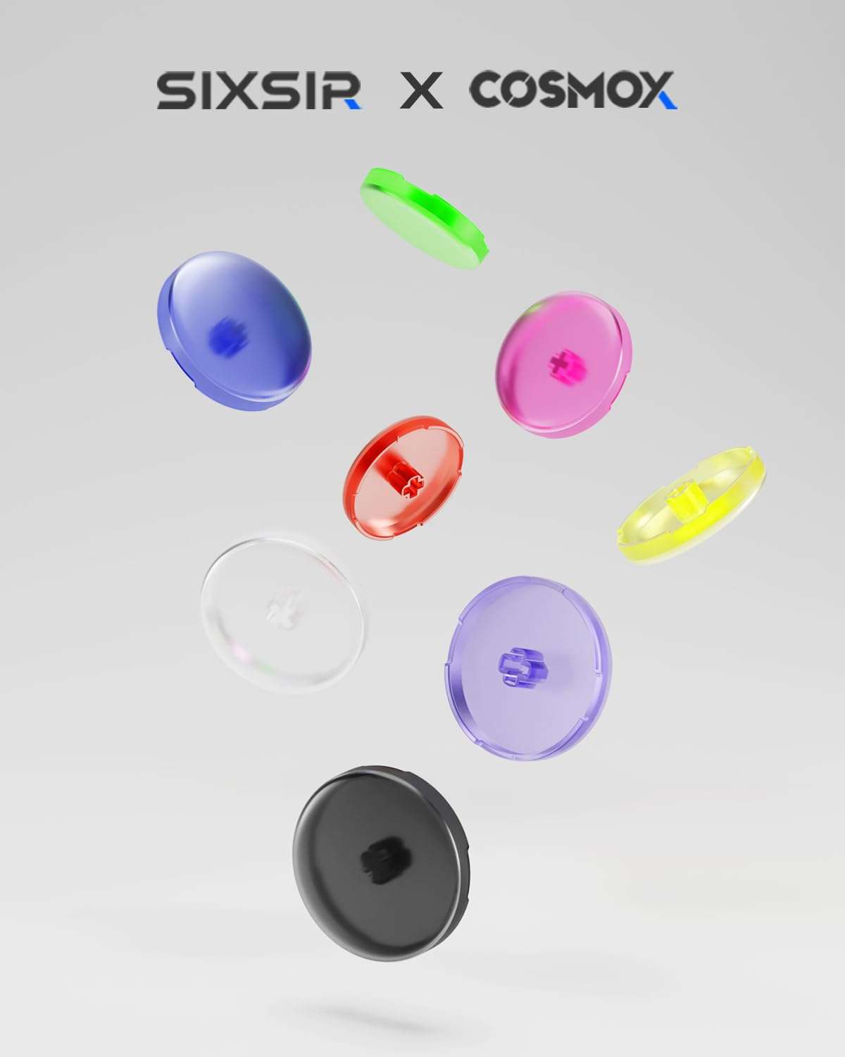 SIXSIR 8 Pcs Haute Keycaps (25.8mm) for Haute42 & Cosmoxgaming - Leverless Controller Accessory - Colourful Keycaps Replacement(Pink) 4