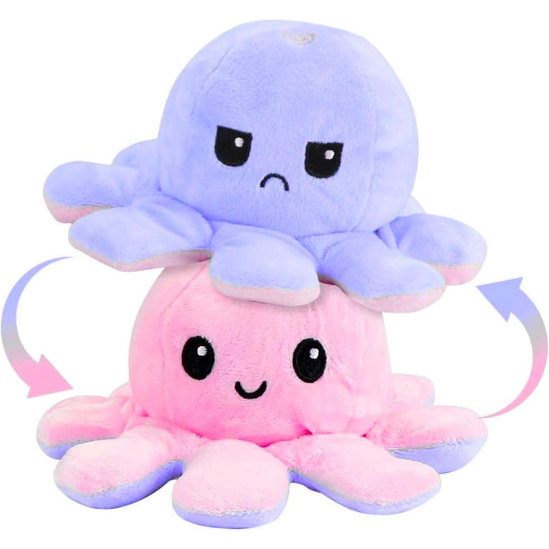 Storio Toy Octopus Plushie Reversible Soft Toys for Kids | Plush Soft Toys for Baby Boys and Girls| Best Gift | Octopus Soft Toy for Kids (Multicolor) 1