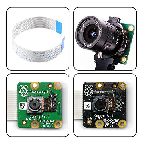 Aokin for Raspberry Pi Camera Cable, FFC Cable Ribbon Flex Extension Cable 15 Pin 1.0mm Pitch for Raspberry Pi, Octoprint Octopi Webcam, Monitor 3D Printer, etc, 15cm/5.90in, 1 Pcs 4