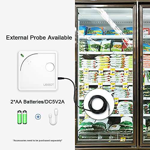 UbiBot WS1 WiFi Environmental Sensor: Temp, Humidity, Light Monitoring | External Probe | Alerts, Schedule Reports & Device Sharing | Local Deployment| IFTTT & Alexa | 2.4GHz WiFi, No Hub Needed 5