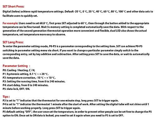 LM YN Digital Thermostat Module DC 12V -50℃ to 125℃ Electronic Temperature Control Module Switch Waterproof Sensor Probe Dual LED Display Red Green 5