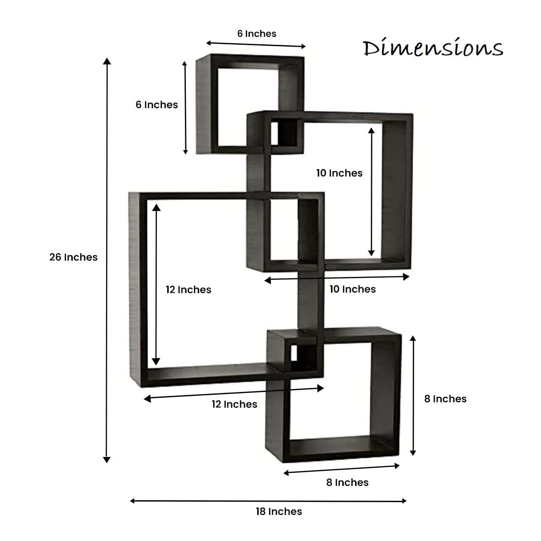 Kuber Industries Wall Shelves|Handicraft Wooden Intersecting Wall Rack|Floating Shelves Wall Décor for Living Room,Office,Set of 4,(Brown) 4