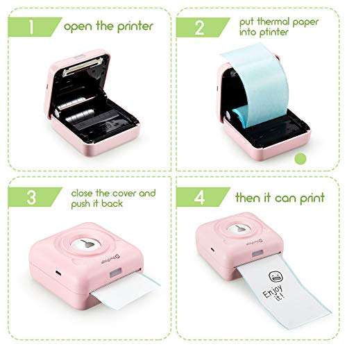 9 Piece Glossy Printable Sticker Paper Thermal Paper Mini Film Photo Printer Paper Direct Thermal Paper for Pocket Mobile Thermal Printer 57 x 30 mm (White) 3