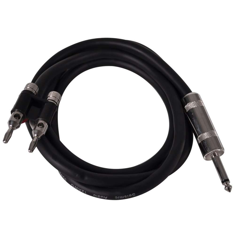 Seismic Audio BS12Q5-2Pack Pro Audio Banana to Speakon 12-Gauge 2 Conductor, Pair 2