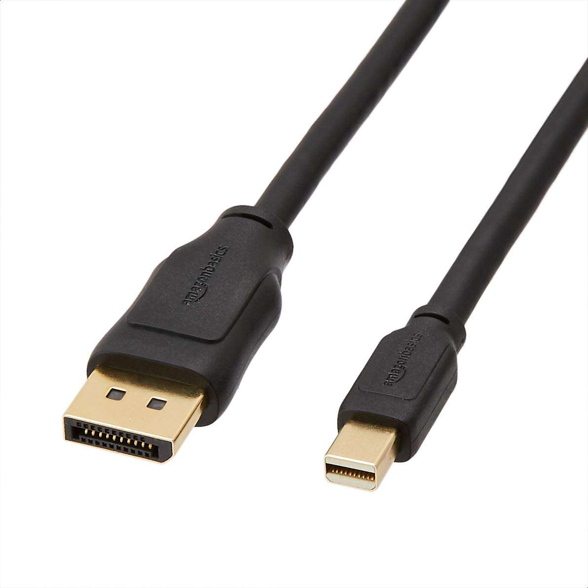 Amazon Basics Mini DisplayPort to DisplayPort Display Cable, 4Kx2K, Gold-Plated Plugs, 6 Foot, Black 1