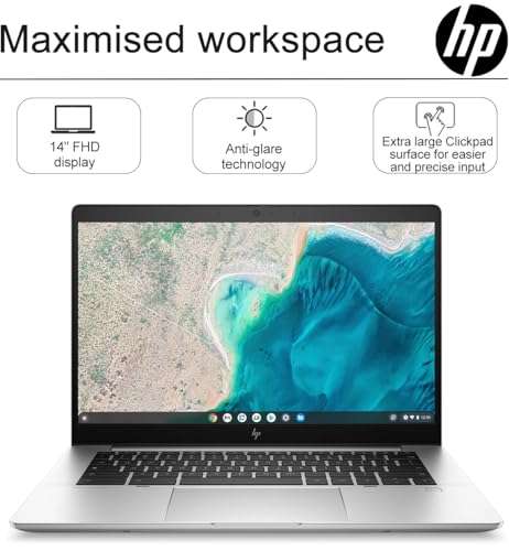 HP Elite C640 G3 Chromebook Plus (14" FHD, Intel i5-1245U vPro, 8GB RAM, 1TB SSD, 10-Core (>i7-1165G7)) Enterprise Laptop for Business, College, Backlit, Fingerprint, 2x Thunderbolt 4, Chrome OS 3