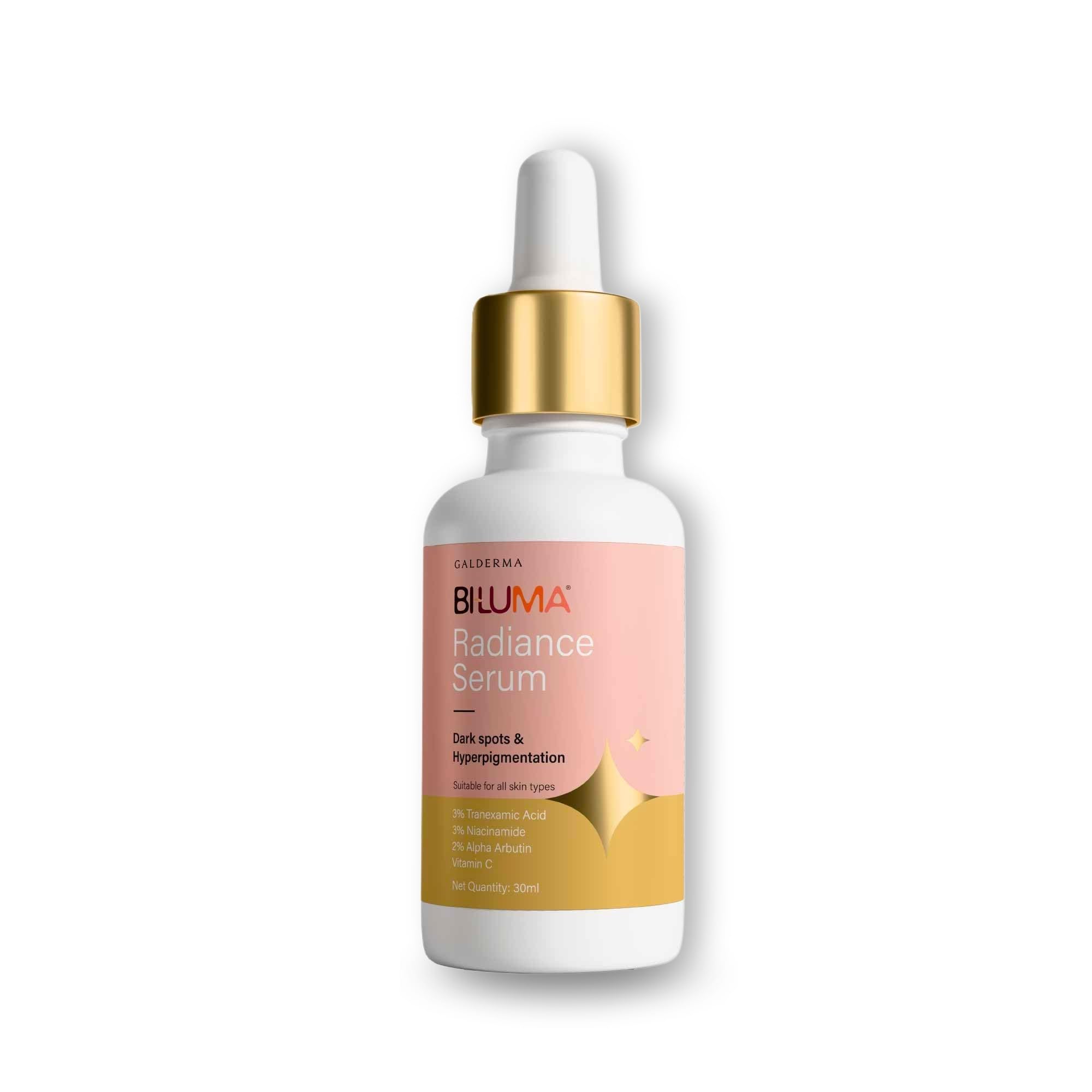 Biluma Radiance Serum 30ml – Skin Brightening & Dark Spot Correcting Face Serum with Tranexamic Acid, Niacinamide, Vitamin C & Alpha-Arbutin – Evens Skin Tone, Fades Pigmentation & Boosts Glow 1