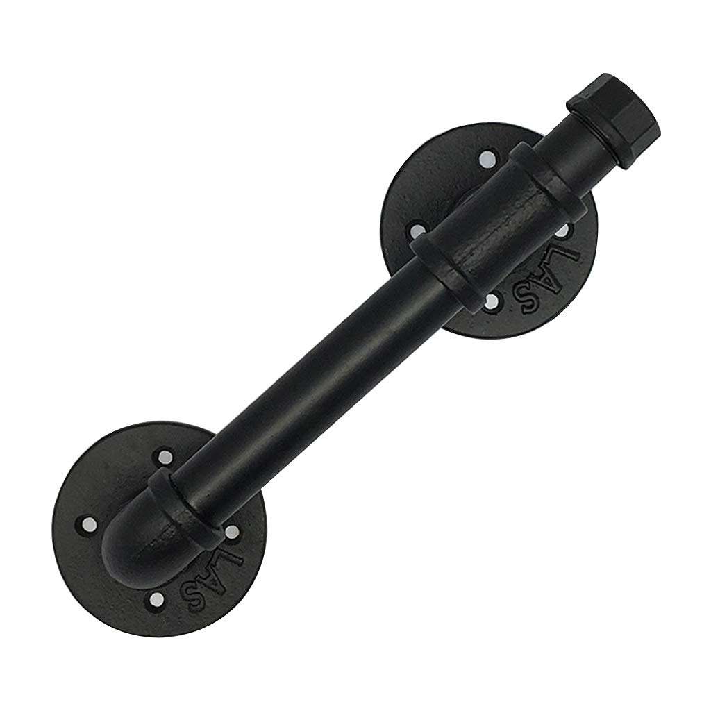 RTY-BY Black Barn Door Handle External Internal Pull - Wrought Iron Sliding Patio Door Handle Replacement Hardware Sets with Screw Fix - for Gate Shed and Garage Outdoor Indoor (Size : 38cm) 1