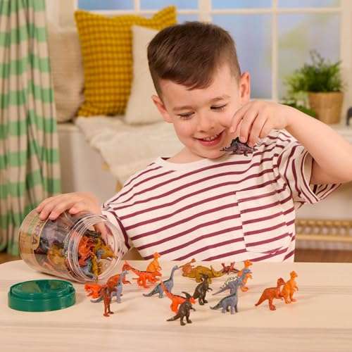 Terra by Battat – 60 Pieces Dinosaur Figures Assorted Mini Plastic Animals for Kids Birthday Party Supplies Decorations Educational Toy Playset 3+ Years 2