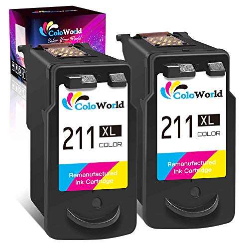 ColoWorld Remanufactured Ink Cartridges Replacement for Canon 211XL CL-211 (2 Tri-Color) Use for Pixma MP495 MX410 MX340 MP250 MX320 MP490 MP499 MX350 MX330 iP2702 MP480 MX420 MP280 iP2700 Printer 1