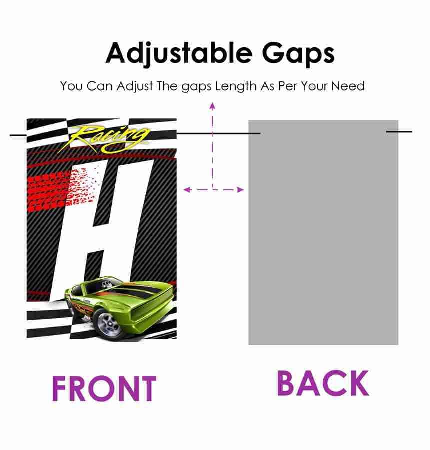Partyzon Sports Car Theme Happy Birthday Kids Banner for Birthday Decoration Backdrop and Theme Party with Ribbon 5