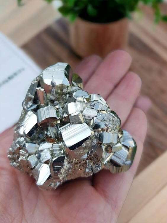 Pyrite Stone Original Cluster Stone - Natural Golden Pyrite Stone Rock Specimen Geodes for Healing, Willpower, Money Manifestation, Vastu, and Business - Certified Original Pyrite 560 Grams+ 5