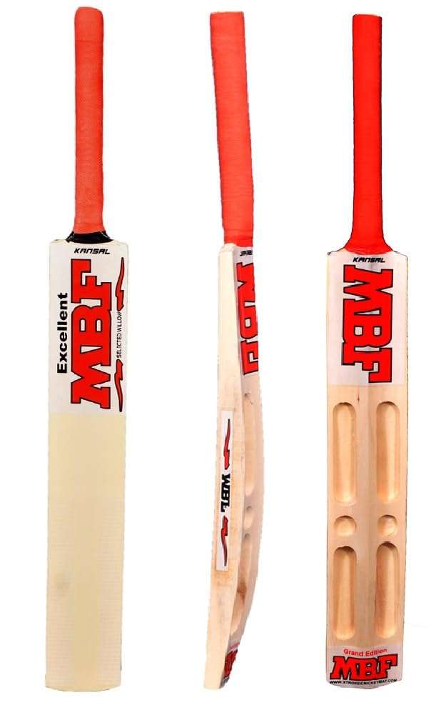 KANSAL MBF Scoop Popular Willow Premium Cricket Bat and Cover for Man's & Adult, Advance Play All Tennis Ball, Tournament Match (Size 05) 4