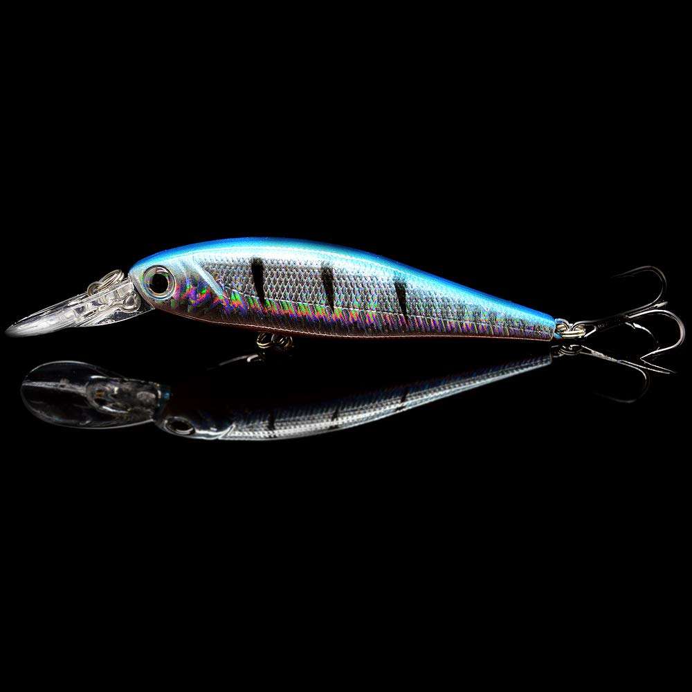 OriGlam 10 Pack Fishing Lures Hard Baits, Minnow Crankbait & Swimbait Lure Kit for Freshwater & Saltwater, Bass, Trout, Walleye, Redfish 4