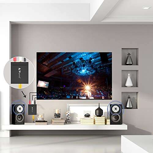 ADC Converter, PORTTA Analog RCA R/L to Digital SPDIF Optical Toslink Coaxial Audio Converter Adapter for PS3 PS4 Xbox DVD Blu-ray Sky HDTV Apple TV Amplifier Stereo Soundbar 5