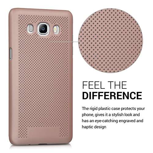 kwmobile Case Compatible with Samsung Galaxy J5 (2016) DUOS - Anti-Scratch Shockproof Protective Smartphone Cover - Perforated Rose Gold 3