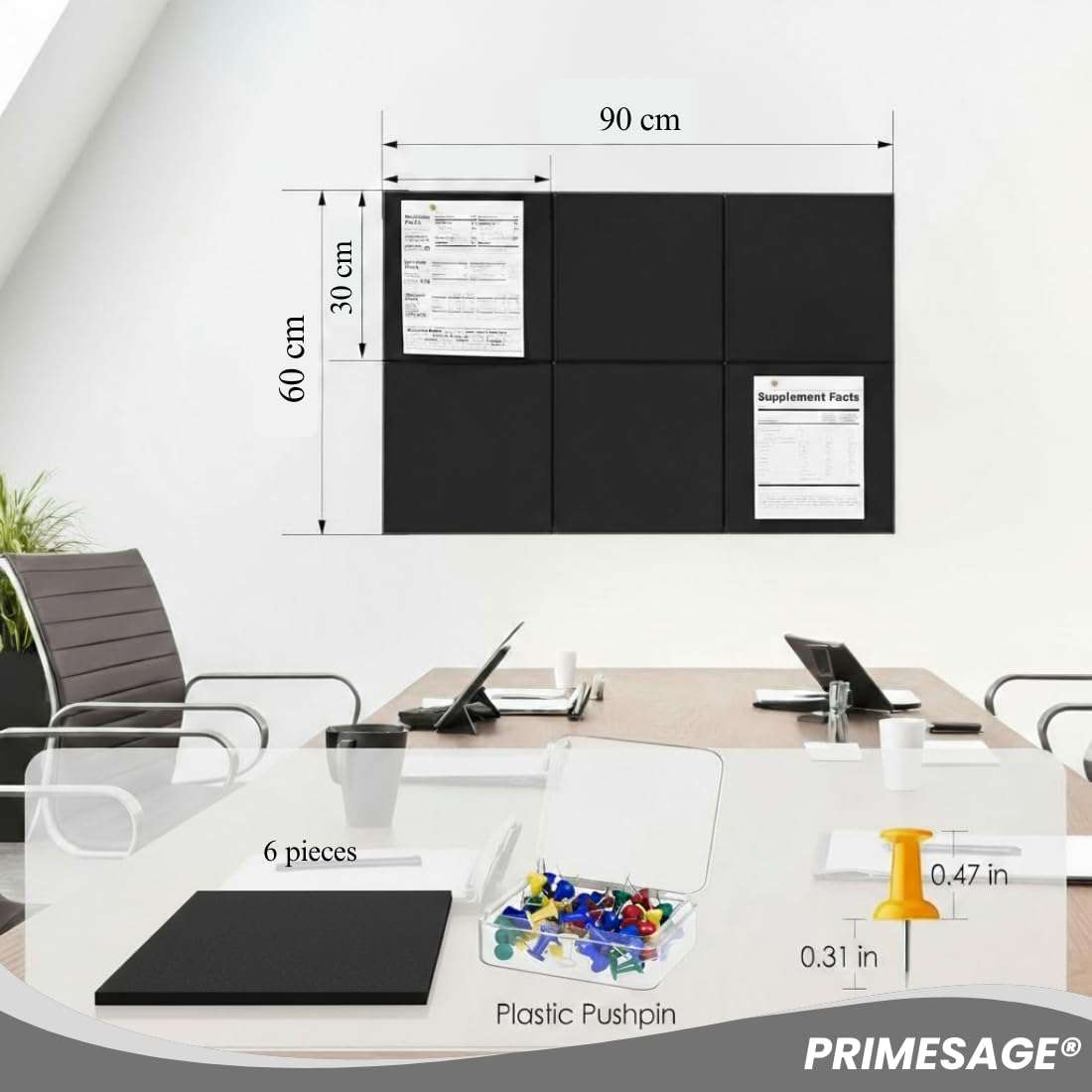 PRIMESAGE® Bulletin Board Notice Board Vision Board for Manifestation Notice Board for Office with Pins Pin Board Notice Board for Home Pin Board for Study Room Vision Board Bulletin Board | 50 PINS 4