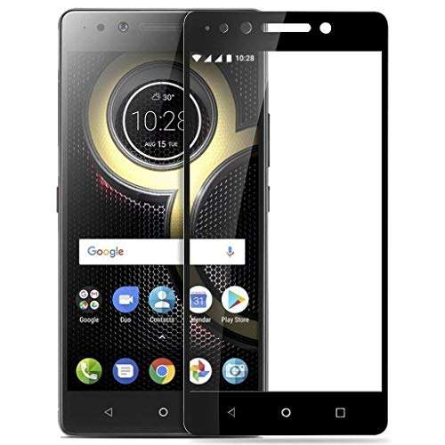 JGD PRODUCTS (Black Tempered Glass Screen Protector for Lenovo K8 Plus -Edge to Edge Full Screen Coverage