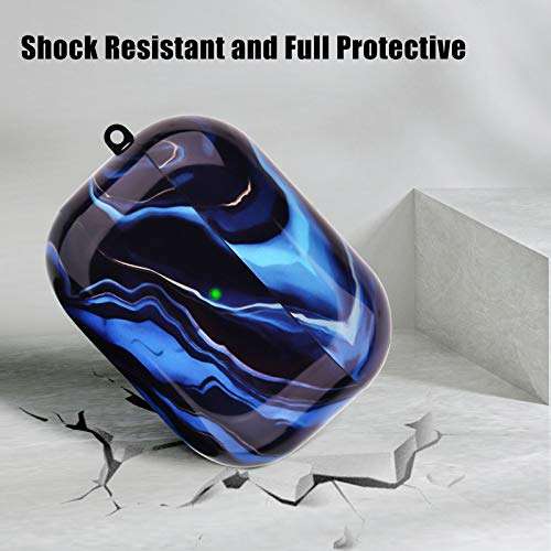 RGBWIND Airpod pro Case for Men Women and Girls,Compatible with Apple Air pod Case Cover 3,Anti-Slip and Cute Pattern,Hard Airbuds case with Keychain,Blue Wave 3