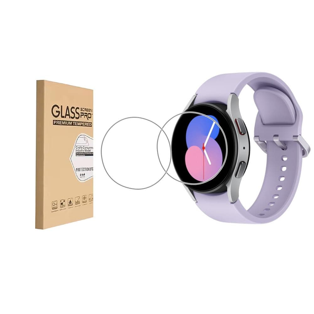 HYGAMOCC (2 Pack) Screen Protector for Samsung Galaxy Watch 5 40mm Tempered Glass,9H Hardness Anti Scratch,Bubble Free,Case Friendly Easy Installation