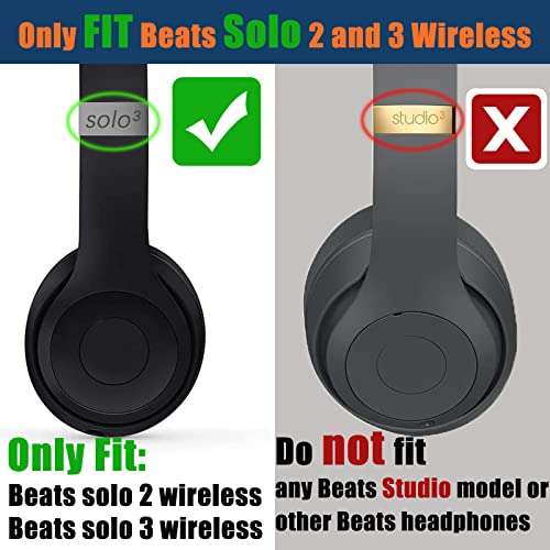 KAHHA Ear Pads,Replacement earpads Compatible with Beats Solo 2&3 Wireless Headphone Cushions with Noise Isolation Memory Foam/ECO Protein Leather(Camo Grey II) 2