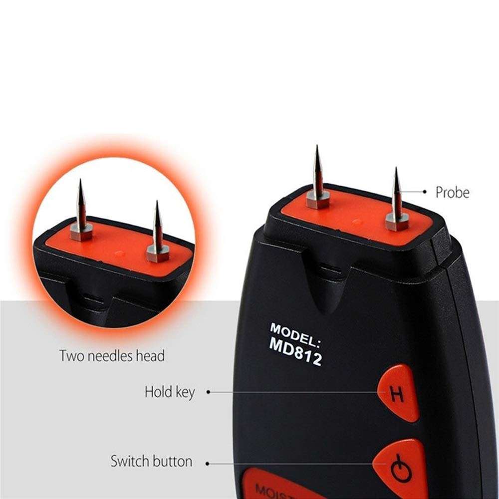 YYONGAO Water Quality Meter, Moisture Meter MD812 Digital Wood Moisture Meter with LCD Display Two Pins Humidity Tester Timber Damp Detector Moisture Tester Humidity Tester 3