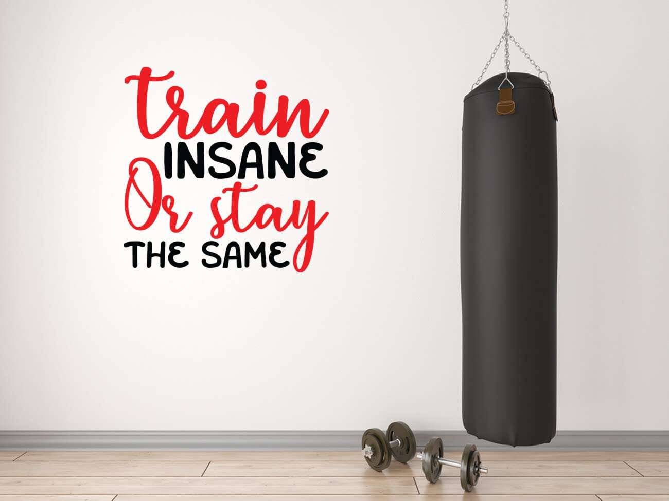 JVERF JBZ1266 Motivational Wall Sticker - Train Insane Or Stay The Same HD Self Adhesive Gym Fitness - Quotes Wall Sticker(BlackRed) [3 ft x 3 ft] / [91 cm x 91 cm] 1