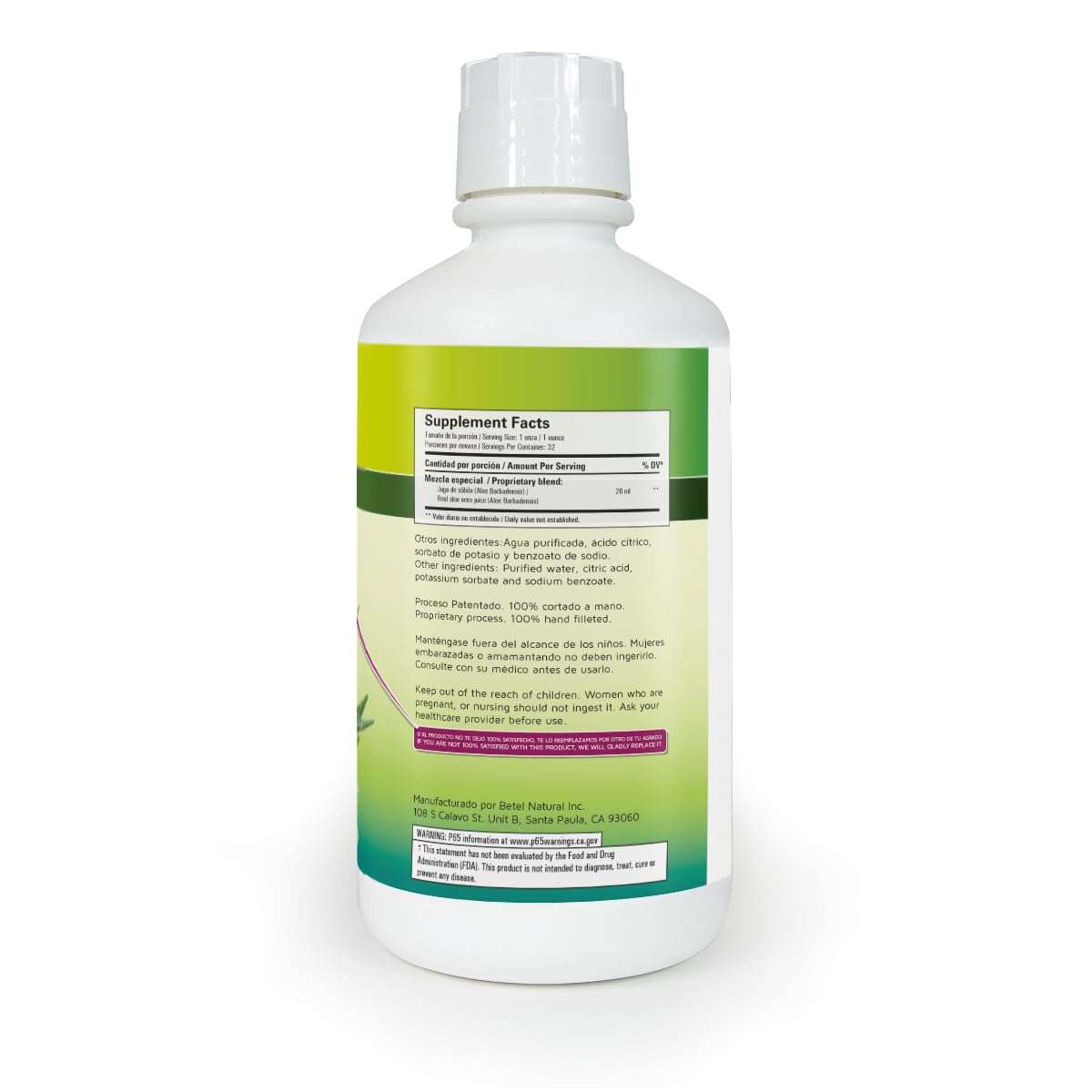 Betel Natural Sabila en Jugo/Aloe Vera Juice Amazing Gastric Support - 32 Oz 4