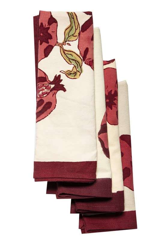 CONTRAST LIVING Amrea Hand Block Printed Kitchen Towel/Dish Towel/Hand Towel Multi Color Set of 4 Pcs 5