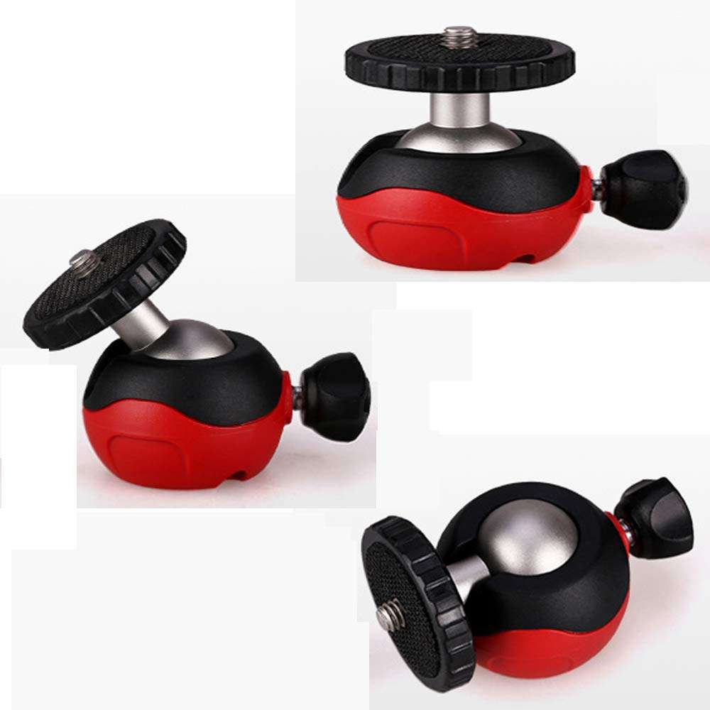 Coolux Mini Tripod Projector Mount with 360 Degrees Rotatable Heads for Projectors DSLR DVR Cameras Mini Webcam, Mount with Metal Ballhead for Camera … (Black(Red)) 4