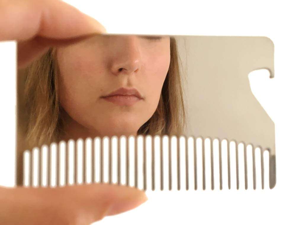 Go-Comb Essential Collection 3-Pack in Gift Boxes - Credit Card Size Combs with Bottle Opener and Mirror 4