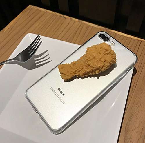 Super Vivid 3D Fried Chicken Leg Fried Chicken Wings Transparent Soft TPU Protective Skin Case Cover for Iphone5 5S SE 6 6S 7 8 X 6P 7P 8P (Fried Chicken Wing, for iPhone X) 4