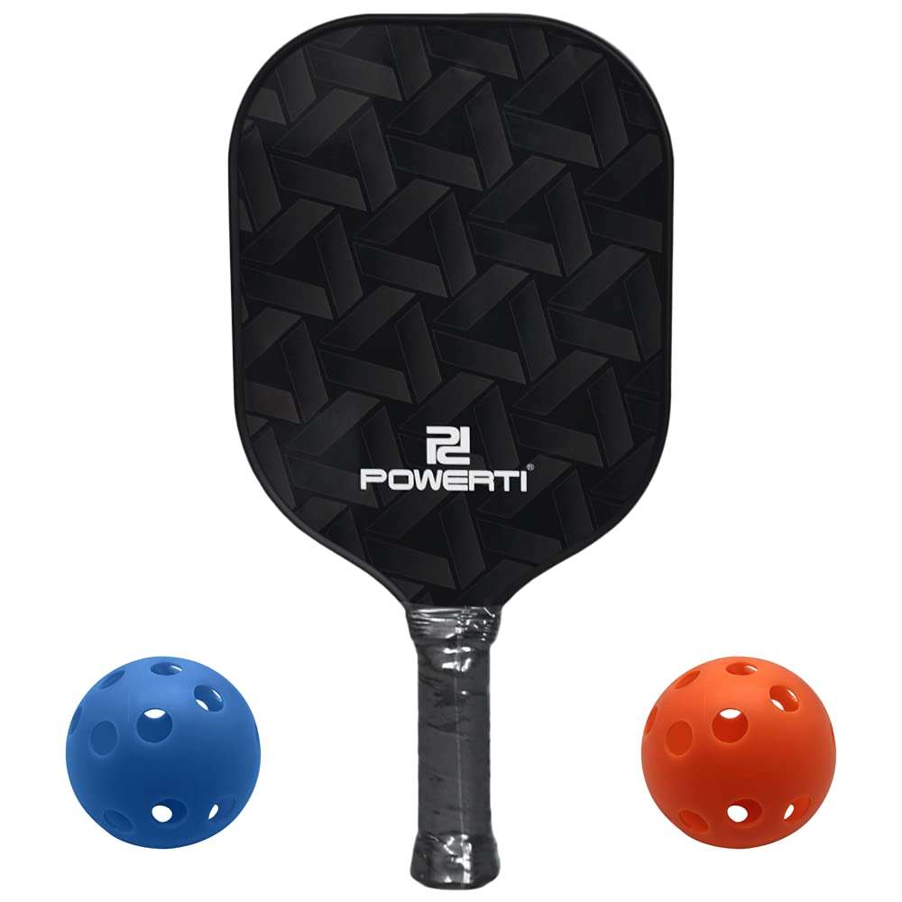 Layfoxz Pickleball Paddle and Ball Set Carbon Fiber Surface Pickle Ball Racket with 2 Balls 1